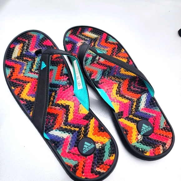 Adidas Men's Size 9 Multicolored Flip Flops M17339 - Picture 1 of 6